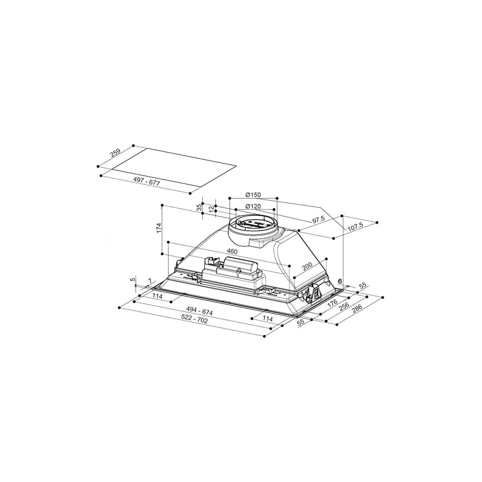 FABER INKA SMART C 33 LG A 70 CAPPA DA INCASSO ASPIRANTE 70CM COLORE