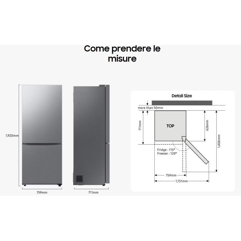 SAMSUNG RB50DG602ES9EF FRIGORIFERO COMBINATO NO FROST 580LT WIFI INOX