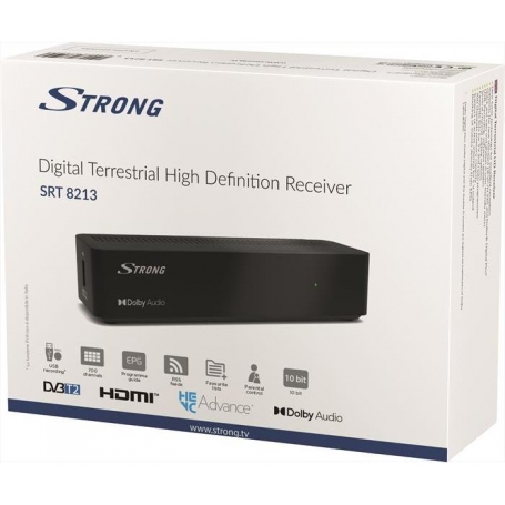STRONG SRT8213 RICEVITORE DIGITALE TERRESTRE DVB-T2 HEVC HDTV HDMI - PROMO