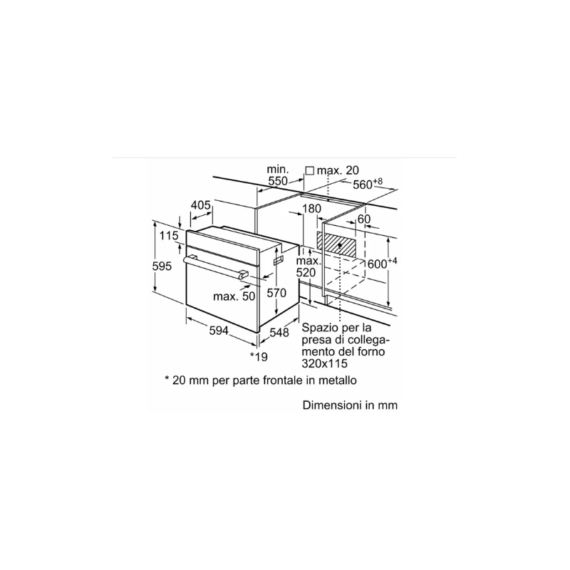 Bosch Hbf Br Forno Elettrico Da Incasso Lt Classe A Colore Inox