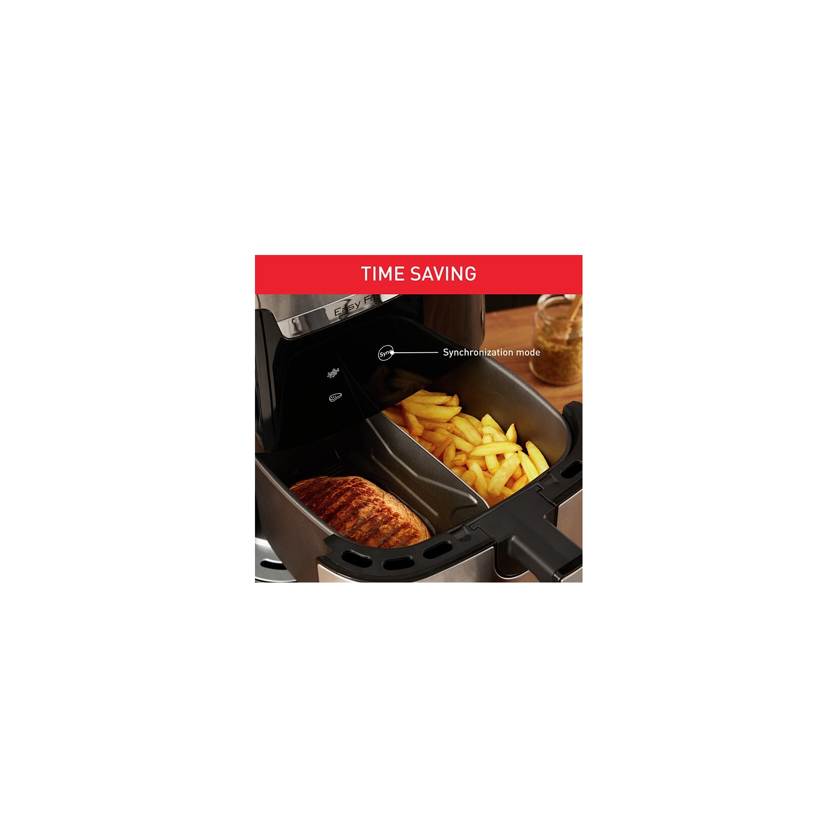 Moulinex EZ801D Easy Fry & Grill Friggitrice ad Aria e Griglia 2-in-1,  Capacità XXL, Divisore per Duplice Cottura, Rosolatura Impeccabile,  Risultati Croccanti, Cottura Sana, 8 Programmi, 6.5 L : : Casa e  cucina