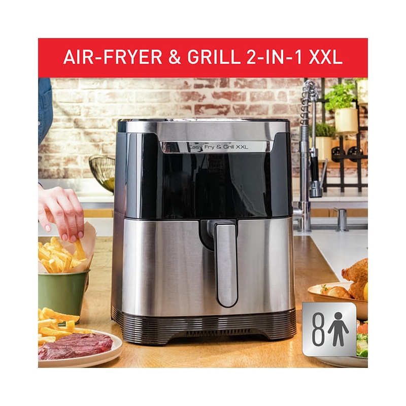 MOULINEX EZ801D EASY FRY & GRILL XXL FRIGGITRICE AD ARIA 6,5LT NERO/INOX