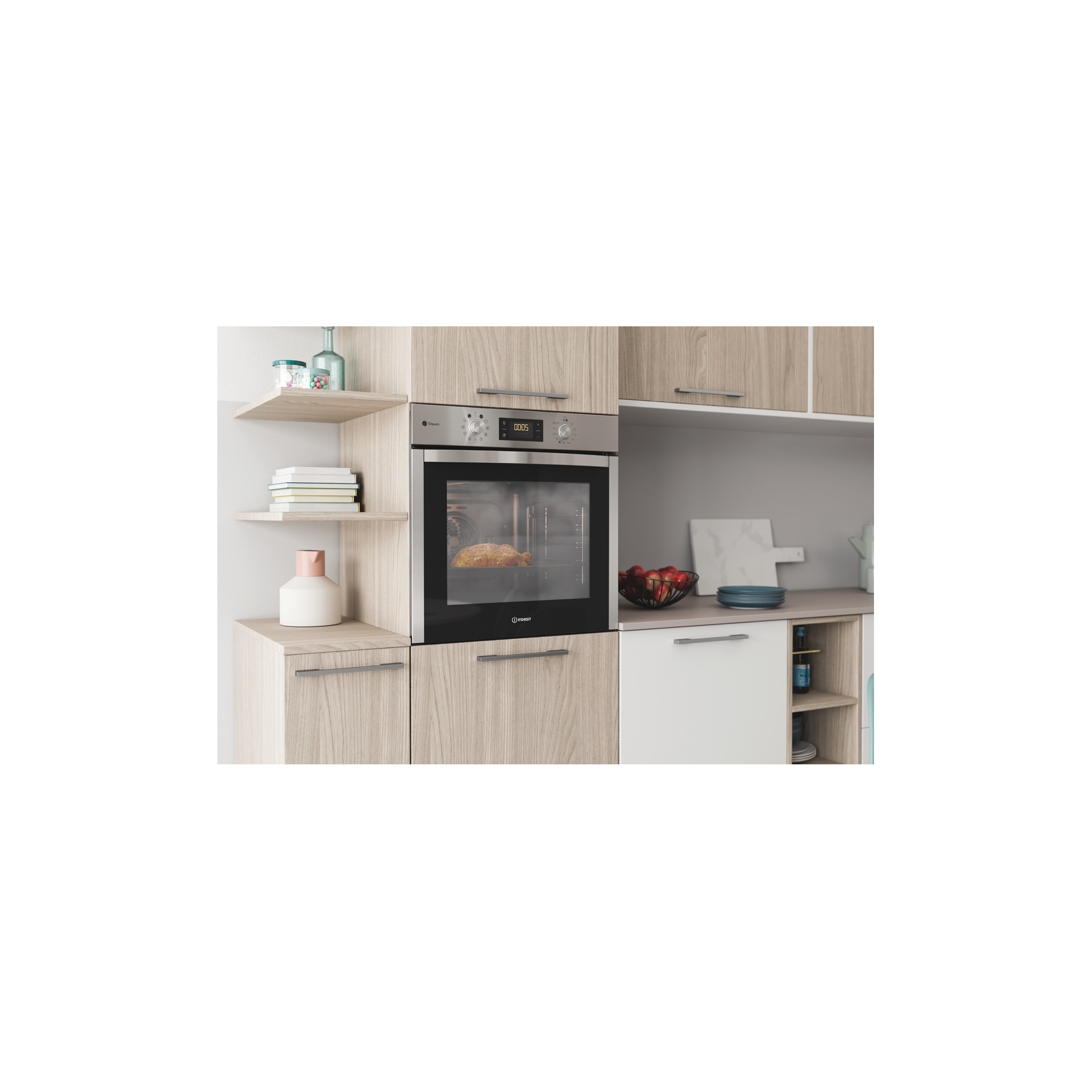 OFFERTA ELETTROVILLAGE  INDESIT IFWS5844JHIX FORNO DA INCASSO ELETTRICO  MULTIFUNZIONE VENTILATO 60CM 71LT CLASSE A+ COLORE INOX