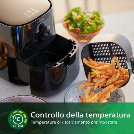 OFFERTA ELETTROVILLAGE  PHILIPS AIRFRYER ESSENTIAL HD9200/90 FRIGGITRICE  AD ARIA 1400W 4 LT NERO