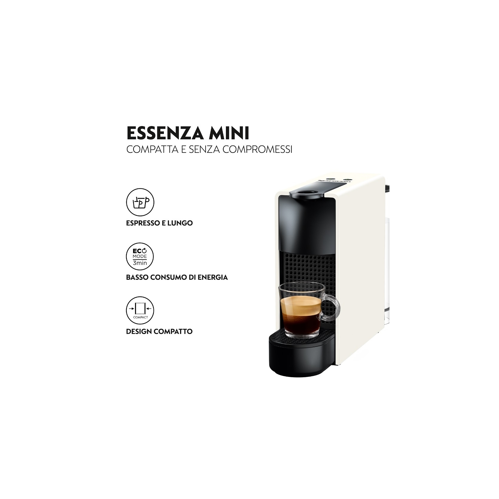 Krups Nespresso Essenza Mini XN1101K Bianca Macchina Caffe a Capsule