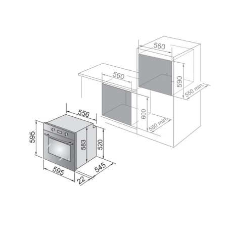 DE LONGHI FM6SL FORNO DA INCASSO ELETTRICO MULTIFUNZIONE 70LT COLORE SABBIA  CLASSE A