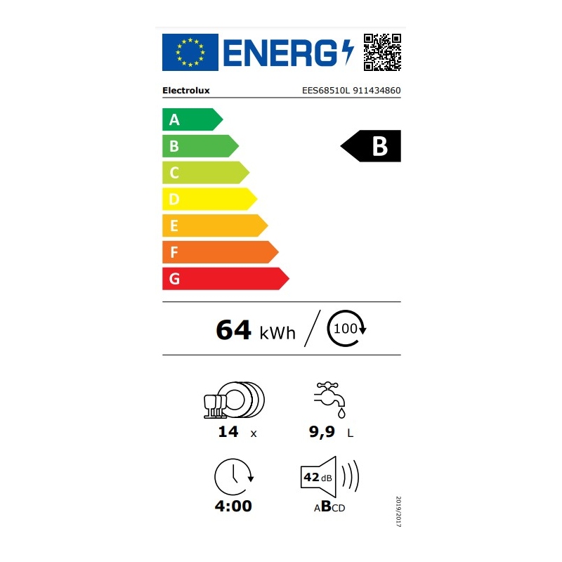 ELECTROLUX EES68510L LAVASTOVIGLIE DA INCASSO A SCOMPARSA TOTALE 14 ...