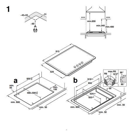 OFFERTA ELETTROVILLAGE  BOSCH PPS9A6B90 PIANO COTTURA DA INCASSO 90CM 5  FUOCHI A GAS GRIGLIE IN GHISA NERO - PROMO