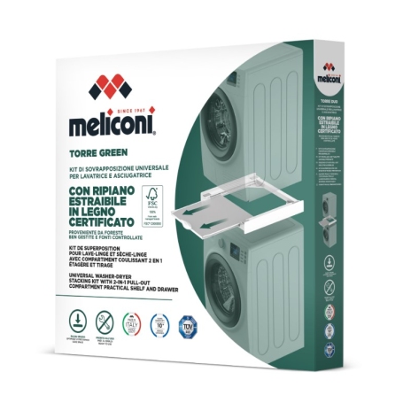 MELICONI TORRE GREEN KIT DI SOVRAPPOSIZIONE UNIVERSALE PER LAVATRICE E  ASCIUGATRICE - 656124