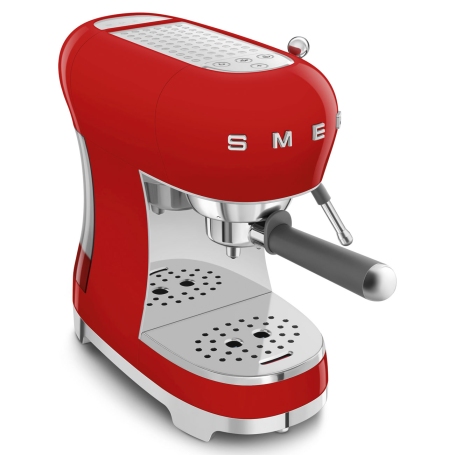 OFFERTA ELETTROVILLAGE  SMEG ECF02RDEU MACCHINA DA CAFFE' ESPRESSO MANUALE  50'S STYLE 1350W ROSSO