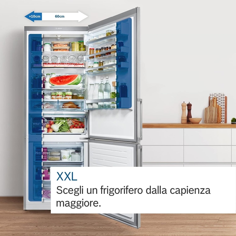 Bosch Kgn Ldf Frigorifero Combinato Libera Installazione Lt No Frost Classe D Colore Inox