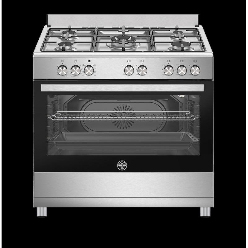 LA GERMANIA SE965EX24 CUCINA 90x60 5 FUOCHI A GAS FORNO ELETTRICO VENTILATO INOX