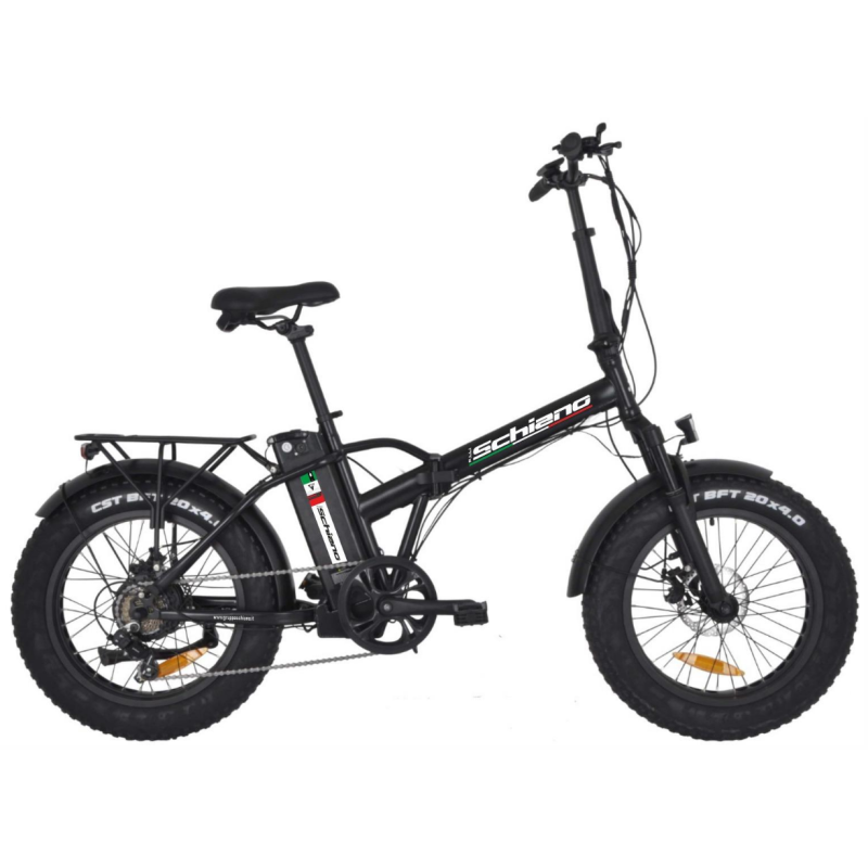 SCHIANO FAT BIKE MIZAR X3 20 BICICLETTA ELETTRICA CON PEDALATA ASSISTITA RUOTE 20'' COLORE NERO - MIZARX3BLACK