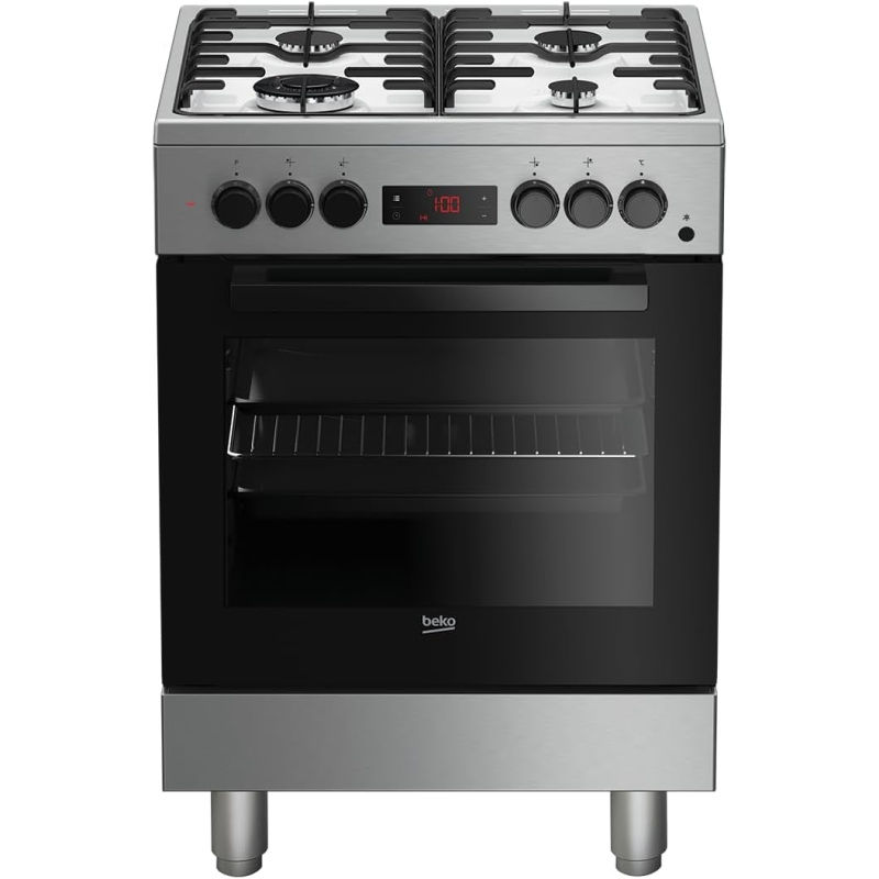 BEKO FSE62110DXF CUCINA 60X60 4 FUOCHI A GAS FORNO ELETTRICO MULTIFUNZIONE 66LT CLASSE A