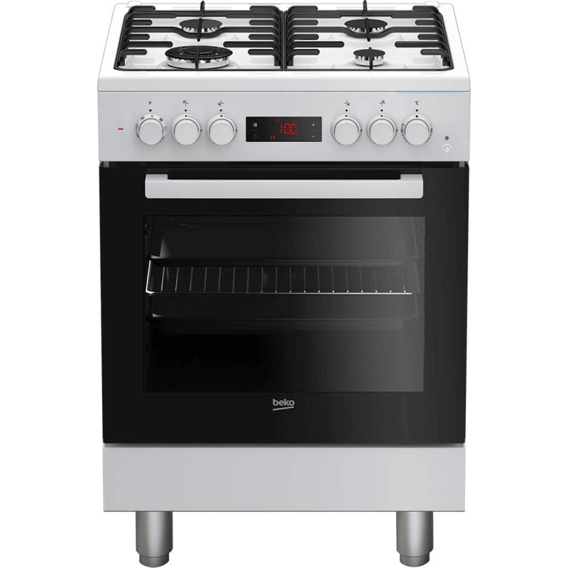 BEKO FSE62110DWF CUCINA 60X60 4 FUOCHI A GAS FORNO ELETTRICO MULTIFUNZIONE 66LT CLASSE A COLORE BIANCA